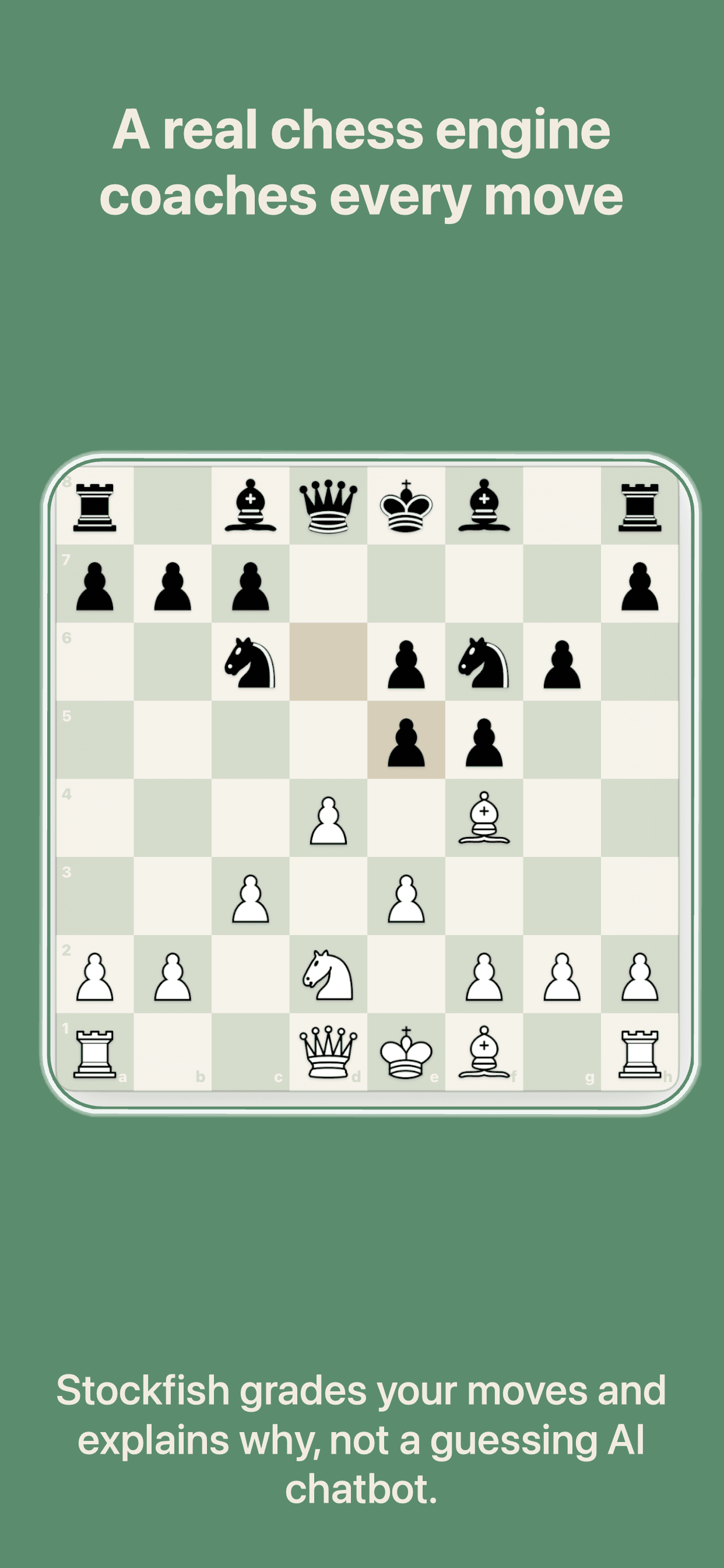 A real chess engine coaches every move